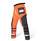 Technical Wrap Chainsaw Chaps by UL Class A 8 Layers Chainsaw Pants Apron Style Orange Black