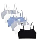 Fruit of the Loom Women's Spaghetti Strap Cotton Pullover Sports Bra Value Pack, Heather Grey/Heather Grey/White/White/Heather Blue/Heather Blue, 40