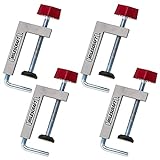 Milescraft 7209 Universal Fence Clamp 4-Pack - For Mitre Saws, Router Tables, Table Saws- Clamping Squares - 3/8' Rod - Rigid Aluminum Body - Woodworking Clamps