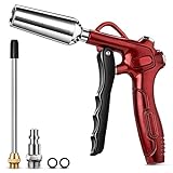 Heavy-Duty Air Blow Gun with Powerful Flow Nozzle, High Volume Air Nozzle Blower Gun with Stainless Steel Extension & 1/4'' Standard Quick Plug, Pneumatic Dust Clean Tool for Air Compressor Accessory