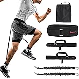 Ueasy Vertical Jumping Trainer Jump Resistance Bands System Horizontal Leaping Fitness (Black-60pounds)