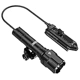 Feyachi WL25 Professional Tactical Flashlight 1200 Lumen LED Weapon Light with Pressure Switch, 3 Modes - High/Low/Strobe, USB Rechargeable Battery, Fixed Picatinny Rail Mount