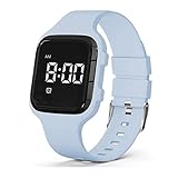 e-vibra Vibrating Alarm Watch, Waterproof Potty Training Watch Rechargeable Medical Reminder Watch with Timer and 15 Daily Alarms (Light Blue)