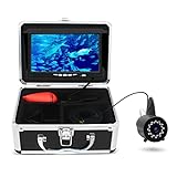MOQCQGR Underwater Fishing Camera, Portable Video Fish Finder wiht 7 inch HD LCD Monitor 1200TVL Camera , 12pcs IR and 12pcs LED White Lights for Ice,Lake and Boat Fishing(15M/49FT)