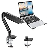 MOUNT PRO Laptop Stand Desk Mount, 2 in 1 Function Monitor Laptop Mount, Laptop Arm Fits Max 17' Notebook and 32' Computer Screen, Single Monitor Mount with Laptop Tray, Holds up to 17.6lbs