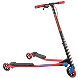 Yvolution Y Fliker Air A3 Kids Drifting Scooter | Swing Scooter for Boys and Girls Age 7+ Years (Red 2020)