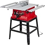 10inch Table Saw, Portable Benchtop Table Saw, Stand & Push Stick, 5000RPM, Adjustable Blade Height, With Port for Connecting Dust Collector, 90°Cross Cut & 0-45°Bevel Cut