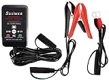 Suuwer 1.25-Amp Trickle Battery Charger 6V/12V Fully-Automatic Smart Battery Maintainer for Motorcycle, ATV, Boat, Lawn Mower and More