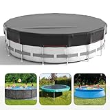 18Ft Round Pool Cover - Solar Covers for Above Ground Pools, Oxford Fabric Pool Covers for Above Ground Pools with Winch and Cable, Waterproof and Dustproof Swimming Pool Cover Hot Tub Cover