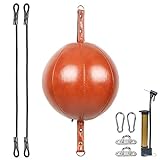 InnoLife Double End Punching Ball Striking Punching Bag Kit, Speed Striking Reflex Kit with Bungee Cords Perfect for Reaction, Agility, and Hand Eye Coordination Training (Brown)