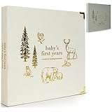 Keepsake Baby Memory Book for Boys and Girls – Timeless First 5 Year Baby Book – Gender Neutral Linen Baby Journal Scrapbook or Photo Album - A Milestone Book to Record Every Event from Birth to Age 5