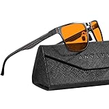 ANYLUV Mens Gaming Glasses Luxury Carbon Fiber Computor Blue Light Blocking Glasses for Men Women with UV Protection Anti Eyestrain