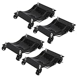 4-Pack Heavy Duty Car Dolly, Cuisinaid Wheel Car Dolly Ball Bearings Skate with 360° Rotational Wheel for Moving Cars, Trucks, Trailers, Motorcycles, Makes Moving A Car Easy, 6000 lbs Capacity, Black