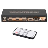 iArkPower 3 in 1 Out HDMI Switch Audio Extractor 4K@30Hz HDMI Switcher with Optical RCA L/R Audio Out Support ARC