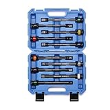 CASOMAN 10 Piece 1/2' Drive 8 Inch Length Color-Coded Torque Extension Bar Set, 65 to 150 Ft-Lbs (90 to 200 Nm), Torque Extension Tool Set