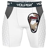 Youper Youth Elite Padded Baseball Sliding Shorts w/Soft Cup (Small) White