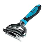 Dog Brush and Cat Brush Special for deshedding Pet with Thick, Medium, Long, Curly, and Wiry Hair -2 Sided Pet Grooming Tool, Mats & Tangles Dematting -No More Nasty Shedding and Flying Hair