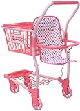 KOOKAMUNGA KIDS 2 in 1 Shopping Cart for Kids - Kids Shopping Cart - Toy Grocery Cart - Toy Shopping Cart w/ Removable Hand Basket & Doll Seat Carrier - Perfect for Boys & Girls Ages 2+ (Pink Unicorn)