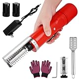 MXBAOHENG Electric Fish Scaler Cordless Fish Scale Scraper Cleaner with Extra Rechargeable Battery for Left-Handed and Right-Handed People Scraping Fish Scales (Red)
