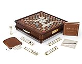 WS Game Company Scrabble Luxury Edition with Rotating Wooden Game Board