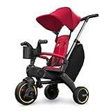 Doona Liki Trike S3 - Premium Foldable Trike for Toddlers, Toddler Tricycle Stroller, Push and Fold Doona Tricycle for Ages 10 Months to 3 Years, Flame Red