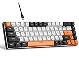 MageGee Portable 60% Mechanical Gaming Keyboard, MK-Box LED Backlit Compact 68 Keys Mini Wired Office Keyboard with Red Switch for Windows Laptop PC Mac - White/Black