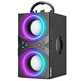 DINDIN Bluetooth Speakers, 40W(Peak) Wireless Portable Speaker with TWS, Beat-Driven Lights, 80dB Loud Stereo Sound, Rich Bass, Party Speakers with Subwoofer for Party, Outdoor, Camping, Travel