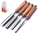 ATOPLEE 4 Pieces Wood Chisel Set for Woodworking, Professional Wood Chisel Tool Carpenter Gouge CR-V Steel Semi-Circular Edge Sharp Blade 8mm(5/16')/12mm(1/2')/18mm(3/4')/25mm(1') (Full Size-4PCS)