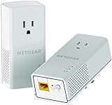 NETGEAR Powerline adapter Kit, 1200 Mbps Wall-plug, 1.2 Gigabit Ethernet Ports with Passthrough + Extra Outlet (PLP1200-100PAS)