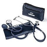 Primacare DS-9181-BL Professional Aneroid Sphygmomanometer and Sprague Rappaport Stethoscope, Manual Blood Pressure Kit with Cuff and Carrying Case, Blue
