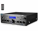 Pyle Wireless Bluetooth Home Stereo Amplifier - Multi-Channel 200 Watt Power Amplifier Home Audio Receiver System w/HDMI, Optical/Phono/Coaxial, FM Radio, USB/SD, AUX, RCA, Mic in - Remote - PDA9HBU