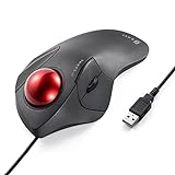 SANWA Wired Ergonomic Trackball Mouse, Optical Rollerball Mice, Programmable Silent Buttons, 44mm Trackball, 600/800/1200/1600 Adjustable DPI, Compatible with MacBook, Laptop, Windows, macOS