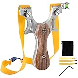 Hunting Slingshot for Adults Professional Slingshot Powerful Alloy Bow Shooting Outdoor Game Slingshot Aiming with 3 Rubber Bands Provides 15 lbs of Pull……