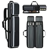 Aleemin Pool Cue Case 4x5, Pool Cue Carrying Case Soft Padded Billiard Stick Bag with Multi-pocket for 4 Butts and 5 Shafts, Pool Stick Case with Shoulder Straps for Pool Cue