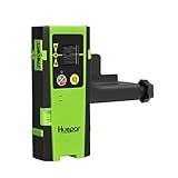 Huepar Laser Detector for Line Level, Digital Receiver Used with Pulsing Lasers Up to 200ft, Detect Red and Green Beams, Three-Sided LED Displays, Clamp Included LR-6RG