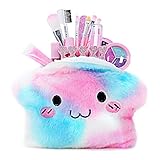 Kids Makeup Kit for Girl - 20 Pcs Real Washable Non-Toxic Girls Makeup Kit for Kids with Cute Princess Cosmetic Purse, Play Makeup Toys for 4 5 6 7 8 9 Years Old Girls Gifts Pink