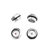 Hahiyo Level Gauge Compressor Sight Glass G3/4inch Threaded Size Clear Male Oil Liquid Fitting No Leak Good Seal Thread Engage Well Firm for Driven Silver with Black Rubber Ring Aluminum Alloy 4pcs