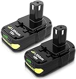 2-Pack 3000mAh 18V P102 P108 Li-ion Replacement Battery for Ryobi 18 Volt Battery Lithium-ion Plus Battery Max P102 P108 P103 P105 P107 P109 P104 Compatible with Ryobi 18Volt Power Cordless Tools
