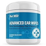 Pet MD Cat and Dog Ear Cleaner Wipes - Advanced Otic Veterinary Ear Cleaner Formula - Dog Ear Infection Treatment - 100 ct