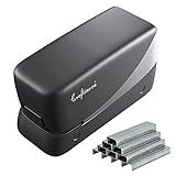 Craftinova Electric Stapler, 25 Sheet Capacity,Including 2000 Staples ，Jam Free Stapler，Professional and Home Office Stapler，Battery not Included，AC or Battery Powered.（Black Silver） …