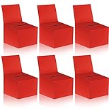 6 Pcs Raffle Boxes Ballot Box Donation Box for Fundraising, 6.5 x 4.5 x 4.5 Inch Cardboard Box with Slot for Ticket and Removable Header Charity Box for Collecting Business Card Voting Contest (red)