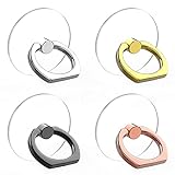 Vesmatity Cell Phone Ring Holder Stand 4 Pack Transparent Phone Ring Holder Universal 360° Degree Rotation Clear Finger Grip Ring Kickstand Compatible Various Mobile Phones or Phone case