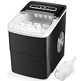 Ice Maker Portable Ice Maker Countertop Ice Maker Machine for Home/Office/Camping/Mini/Small/Table Top/Tabletop/Electric with Spoon, 26.5 lbs in 24h