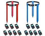 Hilhook Flag Football Belts, 14 Player Adjustable Flag Football Set with 42 Flags for Youth and Adults Training Equipment (Red and Blue)
