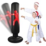 Inflatable Punching Bag for Kids - 63 Inches Kid Boxing Bag with Stand for Boys- Freestanding Punch Bags - Punching Equipment Training Karate Kicking Taekondo MMA Toys for Toddlers