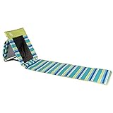 Coleman Utopia Breeze Reclining Beach Mat with Built-In Cooler, Foldable Beach Mat with Mesh Back and Shoulder Straps for Beach, Pool, Picnic or Backyard Relaxation