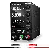 NICE-POWER DC Power Supply Variable 30V 5A Adjustable Switching Regulated High Precision 4-Digits LED Display 5V/2A USB Port Output & Input Power Cord Bench Lab Power Supplies