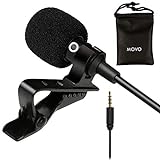 Movo PM10 Lavalier Microphone and Lapel Microphone for iPhone, iPad, Android, and Other Smartphones - Easy Clip on Microphone Perfect for Recording a Podcast, Vlog, Interview, YouTube