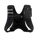 ZELUS Weighted Vest, 6lb/8lb/12lb/16lb/20lb/25lb/30lb Weight Vest with Reflective Stripe for Workout, Strength Training, Running, Fitness, Muscle Building, Weight Loss, Weightlifting (20 lb, Black)
