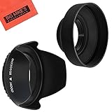 58mm Tulip Flower Lens Hood + 58mm Soft Rubber Lens Hood for Select Canon, Nikon, Olympus, Panasonic, Pentax, Sony, Sigma, Tamron SLR Lenses, Digital Cameras and Camcorders + MicroFiber Cleaning Cloth